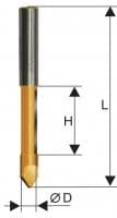 Фреза кромочная прямая ф6,3х19мм хв. 8 мм
